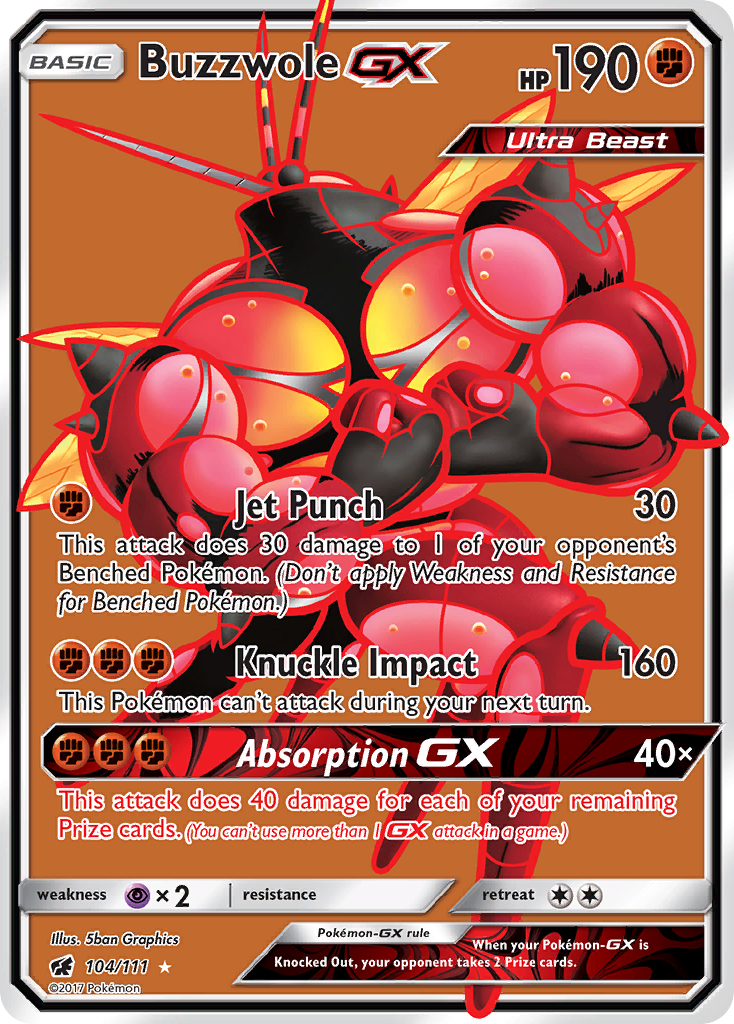 Buzzwole GX (104/111) [Sun & Moon: Crimson Invasion] | Jomio and Rueliete's Cards and Comics