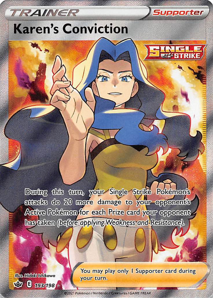 Karen's Conviction (193/198) [Sword & Shield: Chilling Reign] | Jomio and Rueliete's Cards and Comics