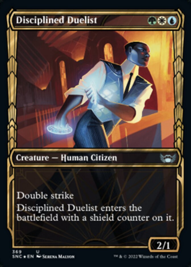 Disciplined Duelist (Showcase Golden Age Gilded Foil) [Streets of New Capenna] | Jomio and Rueliete's Cards and Comics