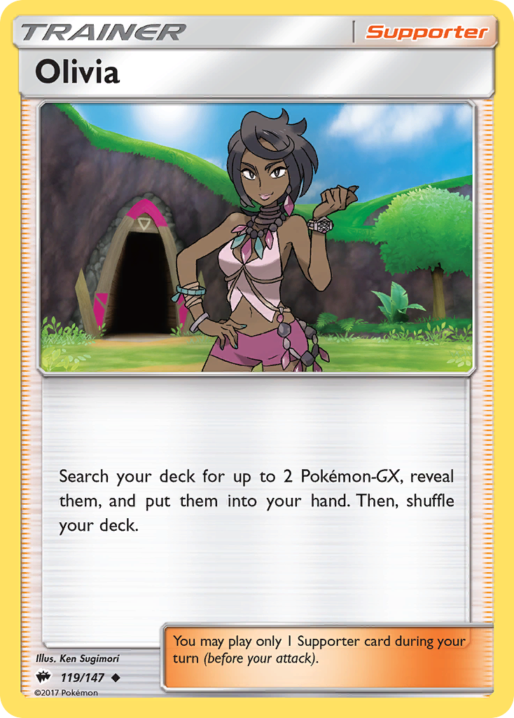 Olivia (119/147) [Sun & Moon: Burning Shadows] | Jomio and Rueliete's Cards and Comics