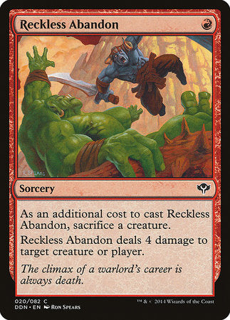 Reckless Abandon [Duel Decks: Speed vs. Cunning] | Jomio and Rueliete's Cards and Comics