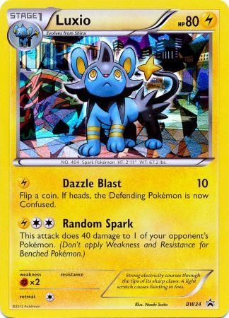 Luxio (BW34) (Cracked Ice Holo) [Black & White: Black Star Promos] | Jomio and Rueliete's Cards and Comics