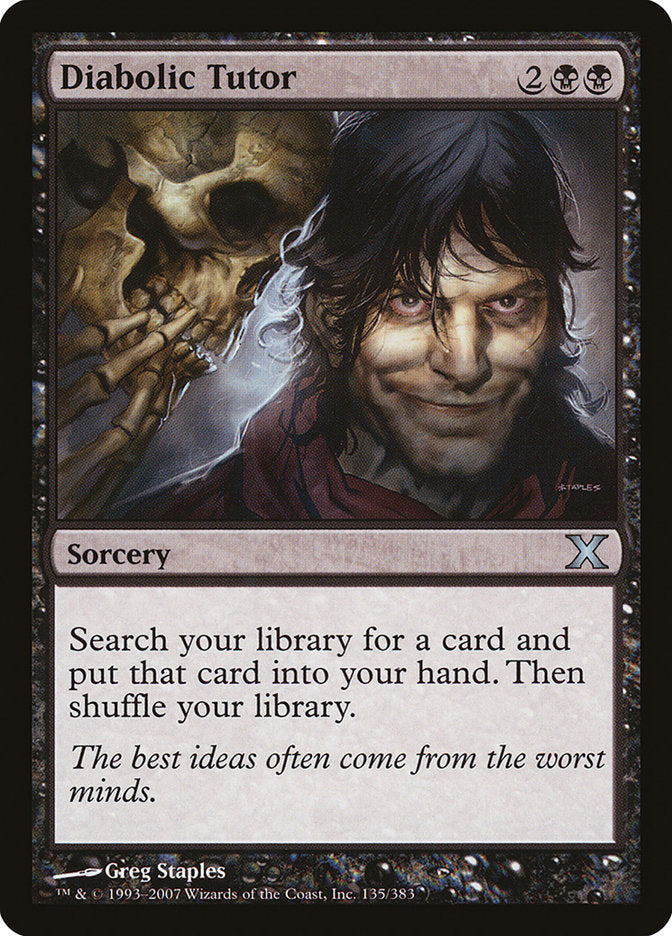 Diabolic Tutor [Tenth Edition] | Jomio and Rueliete's Cards and Comics