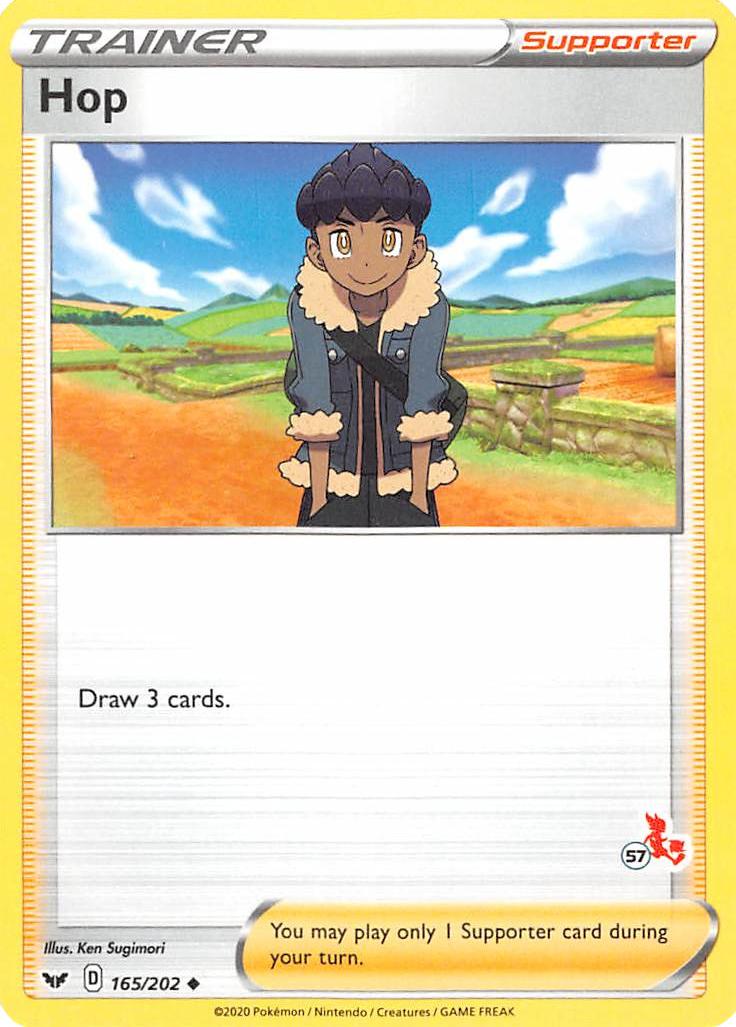 Hop (165/202) (Cinderace Stamp #57) [Battle Academy 2022] | Jomio and Rueliete's Cards and Comics