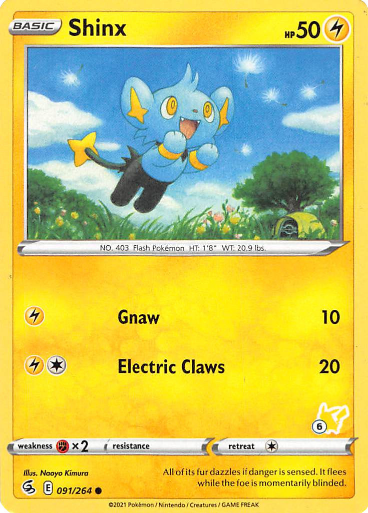 Shinx (091/264) (Pikachu Stamp #6) [Battle Academy 2022] | Jomio and Rueliete's Cards and Comics