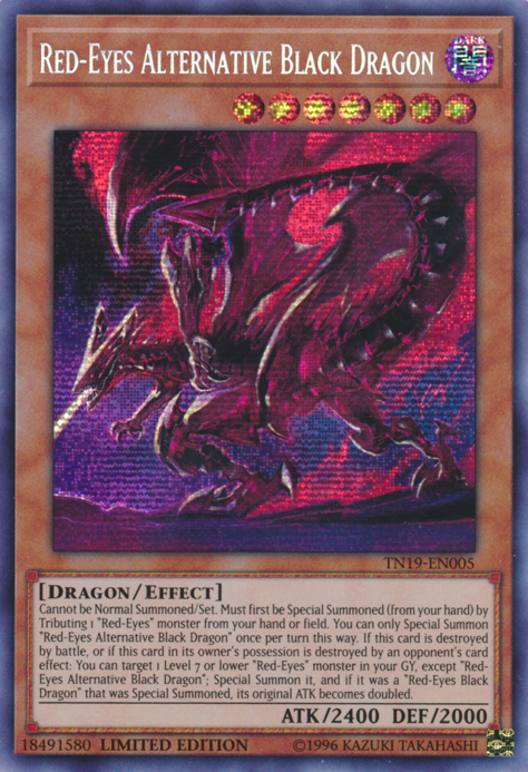 Red-Eyes Alternative Black Dragon [TN19-EN005] Prismatic Secret Rare | Jomio and Rueliete's Cards and Comics