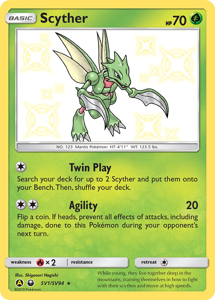 Scyther (SV1/SV94) [Sun & Moon: Hidden Fates - Shiny Vault] | Jomio and Rueliete's Cards and Comics