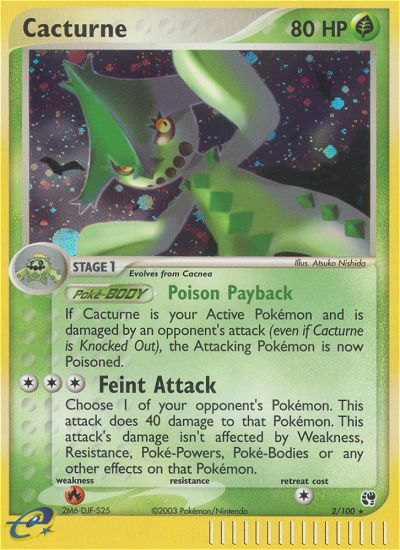 Cacturne (2/100) [EX: Sandstorm] | Jomio and Rueliete's Cards and Comics