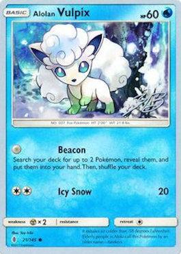 Alolan Vulpix (21/145) (Ice Path FTW - Zachary Bokhari) [World Championships 2017] | Jomio and Rueliete's Cards and Comics