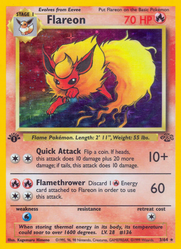 Flareon (3/64) [Jungle 1st Edition] | Jomio and Rueliete's Cards and Comics