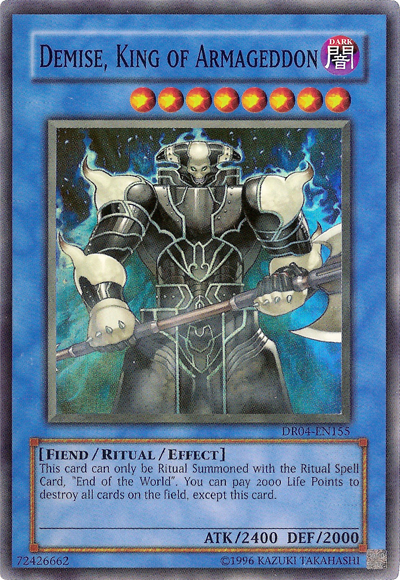 Demise, King of Armageddon [DR04-EN155] Super Rare | Jomio and Rueliete's Cards and Comics