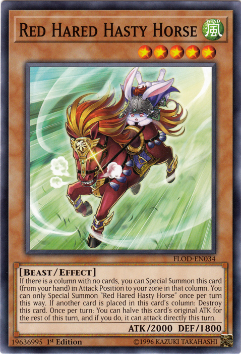Red Hared Hasty Horse [FLOD-EN034] Short Print | Jomio and Rueliete's Cards and Comics