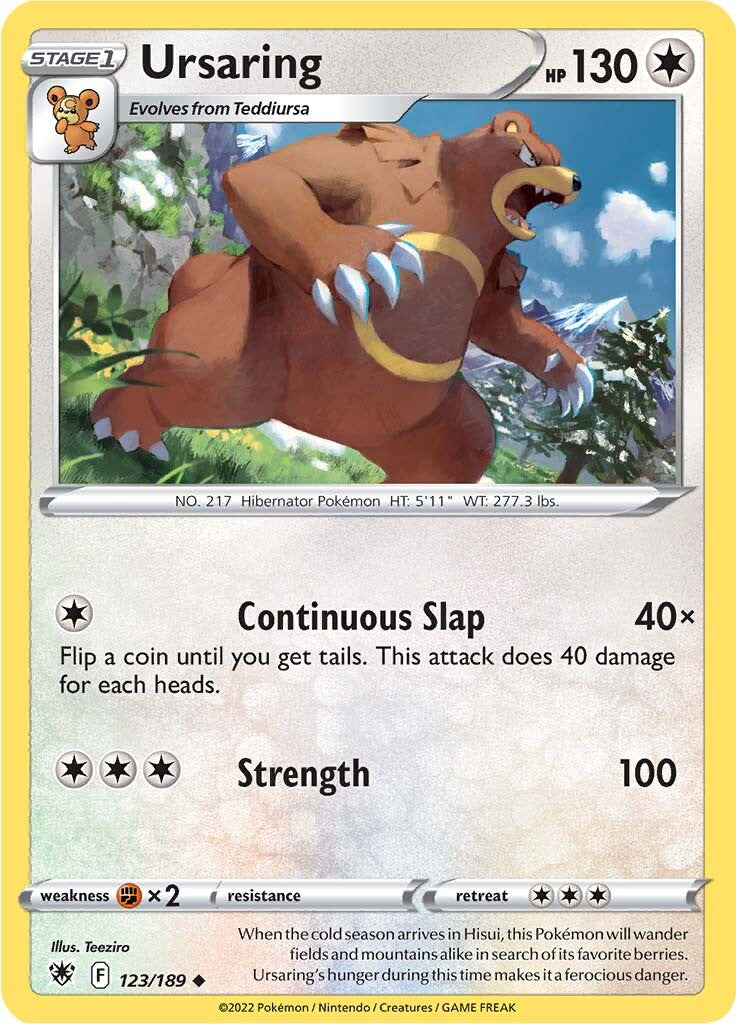Ursaring (123/189) [Sword & Shield: Astral Radiance] | Jomio and Rueliete's Cards and Comics