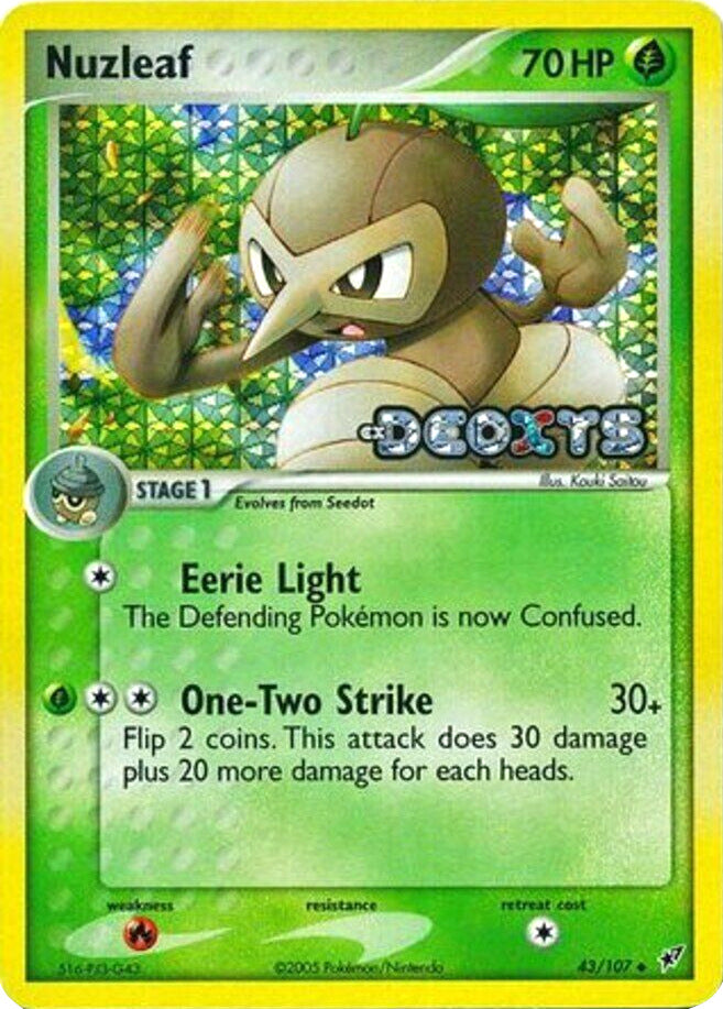 Nuzleaf (43/107) (Stamped) [EX: Deoxys] | Jomio and Rueliete's Cards and Comics
