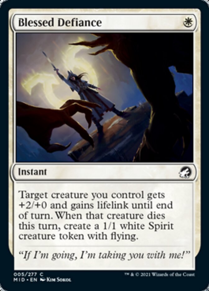 Blessed Defiance [Innistrad: Midnight Hunt] | Jomio and Rueliete's Cards and Comics