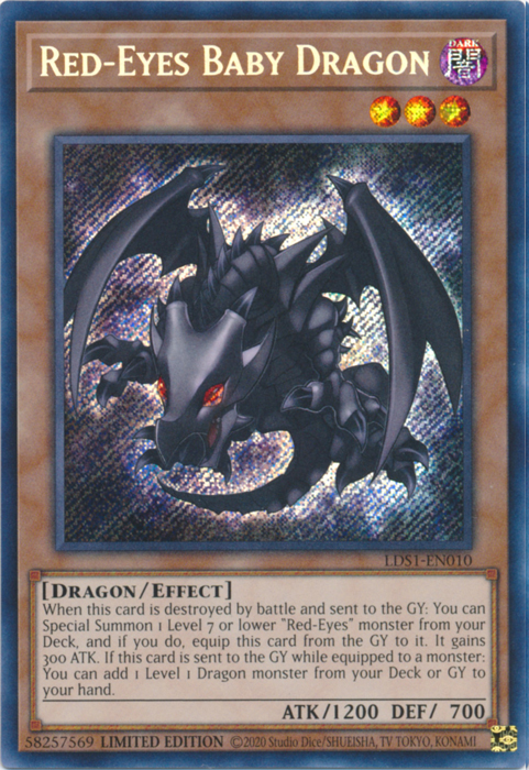 Red-Eyes Baby Dragon [LDS1-EN010] Secret Rare | Jomio and Rueliete's Cards and Comics