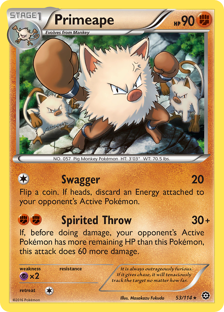 Primeape (53/114) [XY: Steam Siege] | Jomio and Rueliete's Cards and Comics