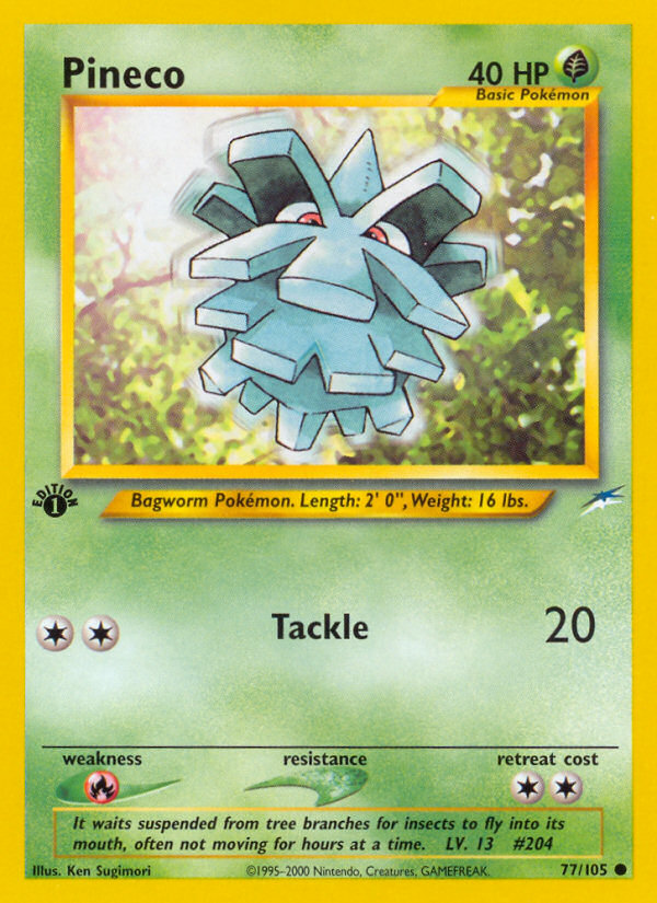 Pineco (77/105) [Neo Destiny 1st Edition] | Jomio and Rueliete's Cards and Comics