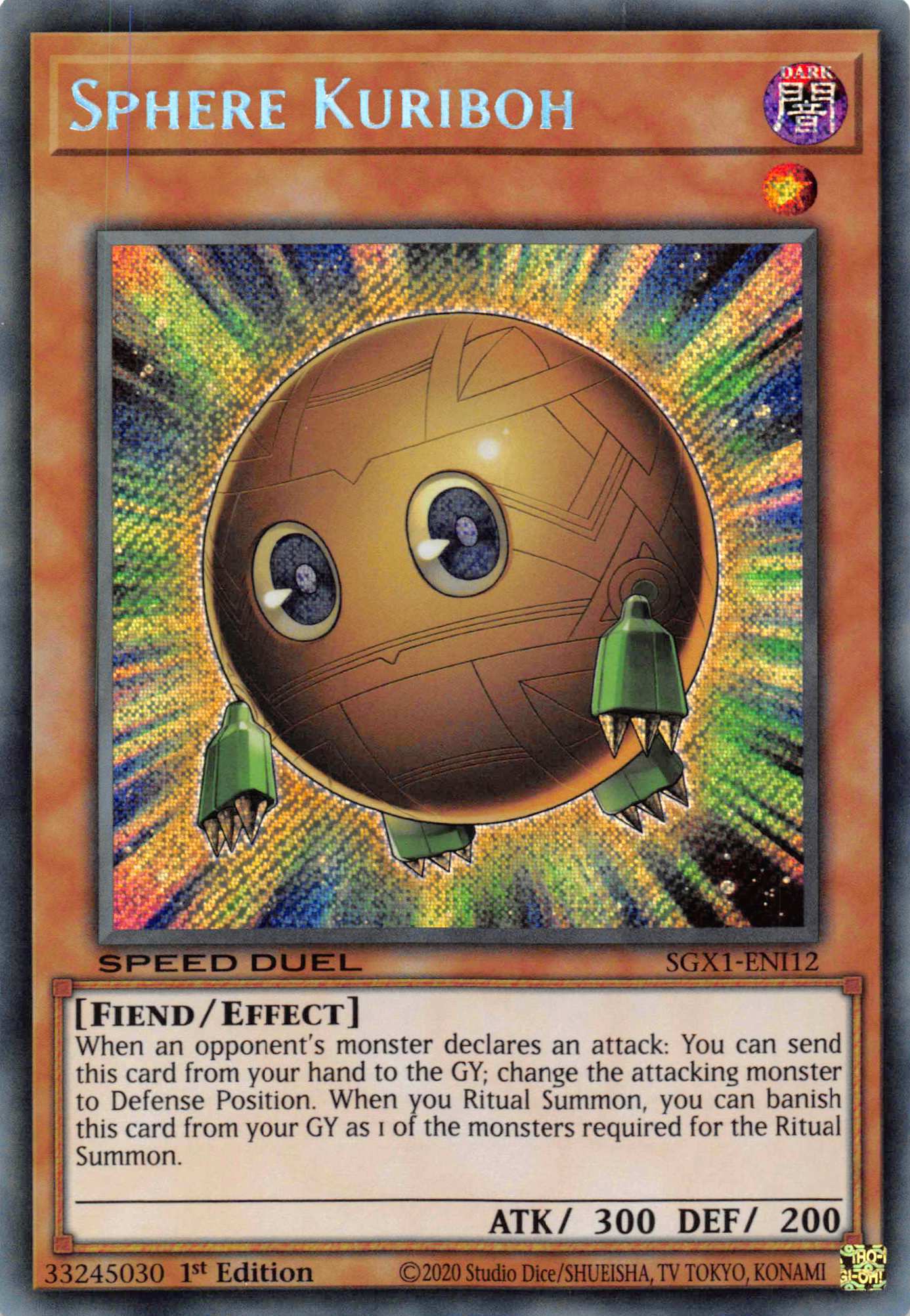 Sphere Kuriboh [SGX1-ENI12] Secret Rare | Jomio and Rueliete's Cards and Comics