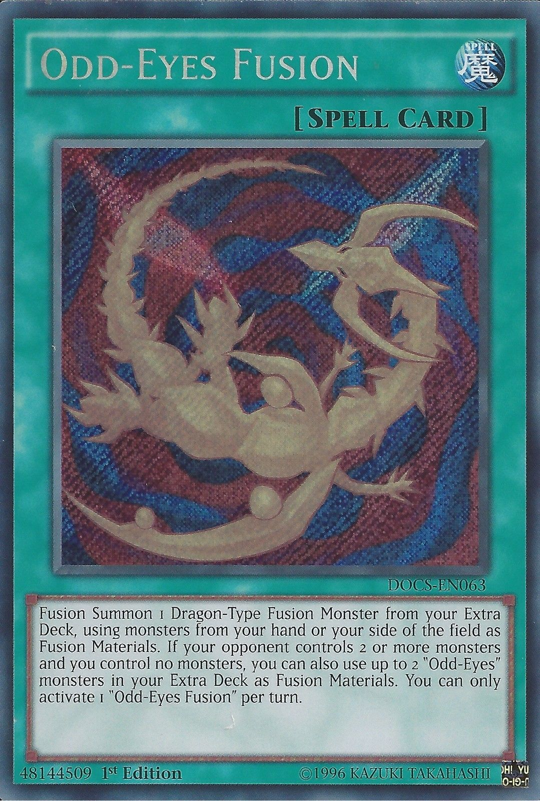 Odd-Eyes Fusion [DOCS-EN063] Secret Rare | Jomio and Rueliete's Cards and Comics