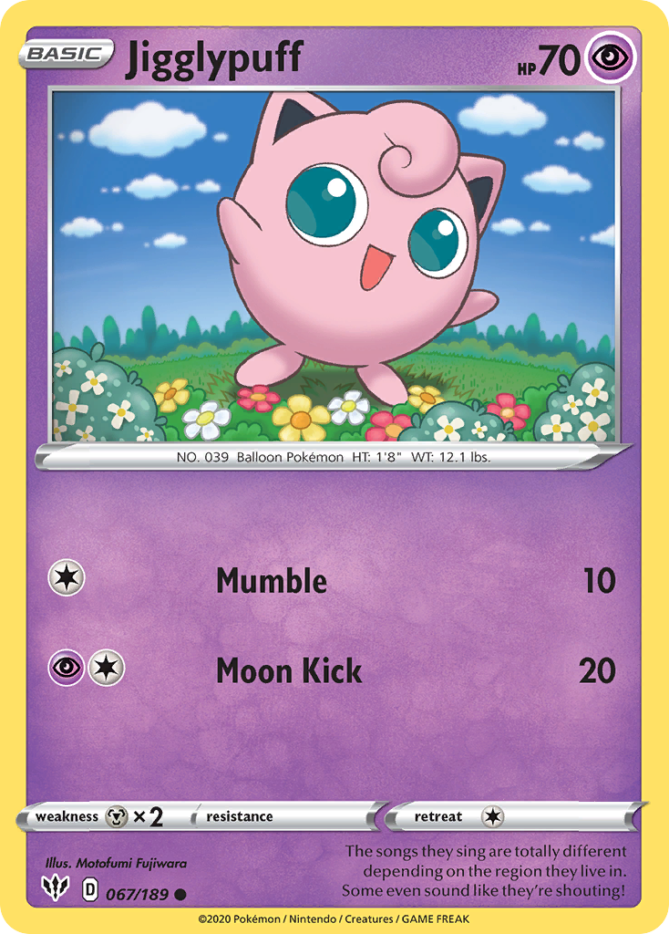 Jigglypuff (067/189) [Sword & Shield: Darkness Ablaze] | Jomio and Rueliete's Cards and Comics