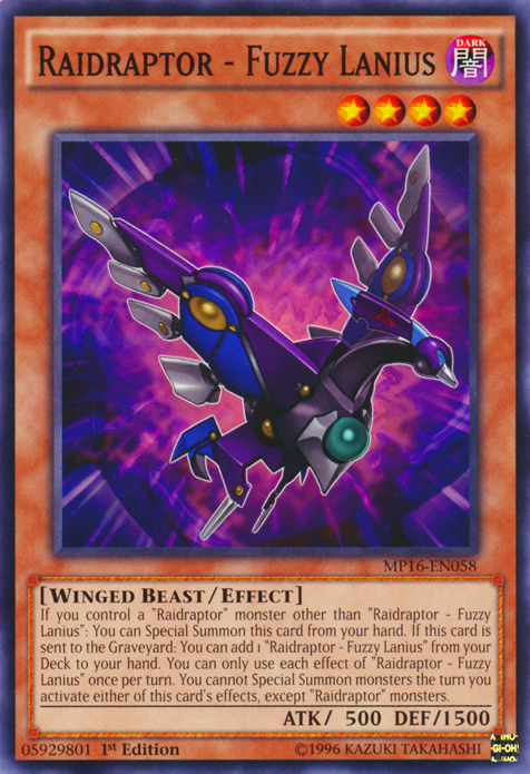 Raidraptor - Fuzzy Lanius [MP16-EN058] Common | Jomio and Rueliete's Cards and Comics