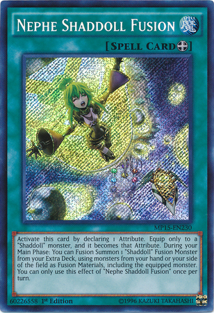 Nephe Shaddoll Fusion [MP15-EN230] Secret Rare | Jomio and Rueliete's Cards and Comics