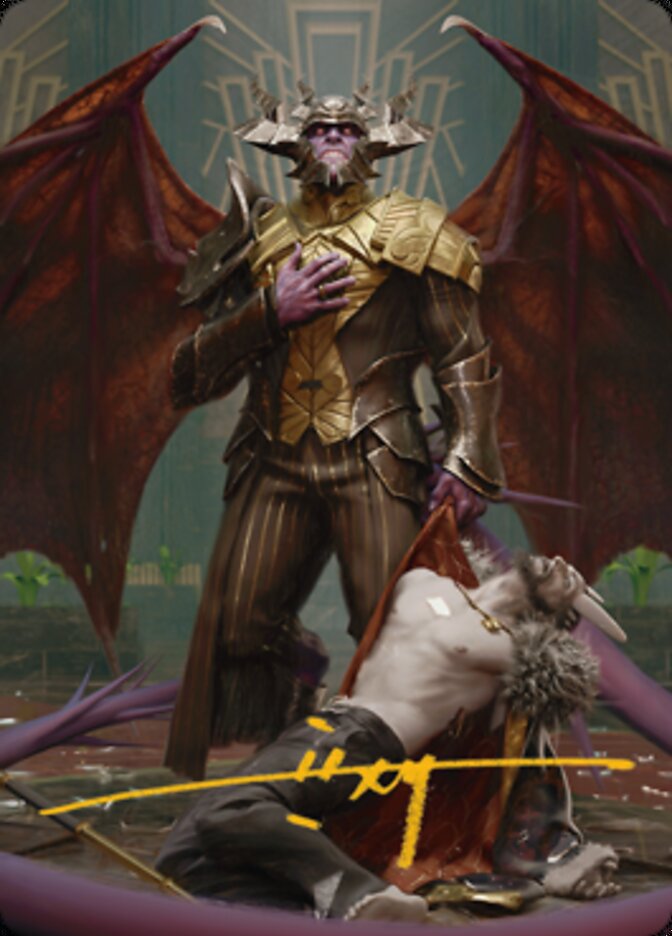 Ob Nixilis, the Adversary 1 Art Card (Gold-Stamped Signature) [Streets of New Capenna Art Series] | Jomio and Rueliete's Cards and Comics