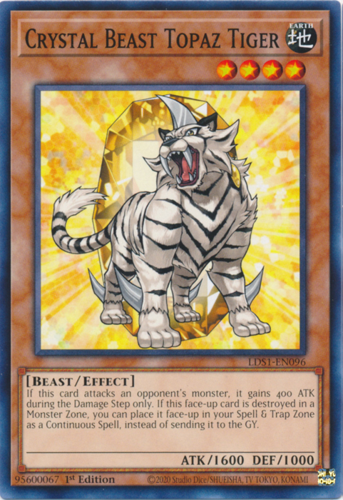 Crystal Beast Topaz Tiger [LDS1-EN096] Common | Jomio and Rueliete's Cards and Comics