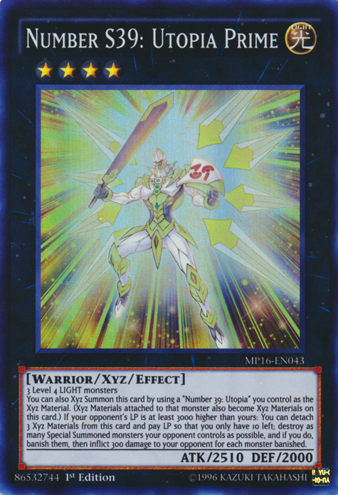 Number S39: Utopia Prime [MP16-EN043] Super Rare | Jomio and Rueliete's Cards and Comics