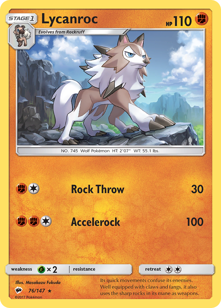 Lycanroc (76/147) [Sun & Moon: Burning Shadows] | Jomio and Rueliete's Cards and Comics
