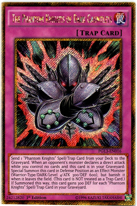 The Phantom Knights of Dark Gauntlets [PGL3-EN016] Gold Secret Rare | Jomio and Rueliete's Cards and Comics