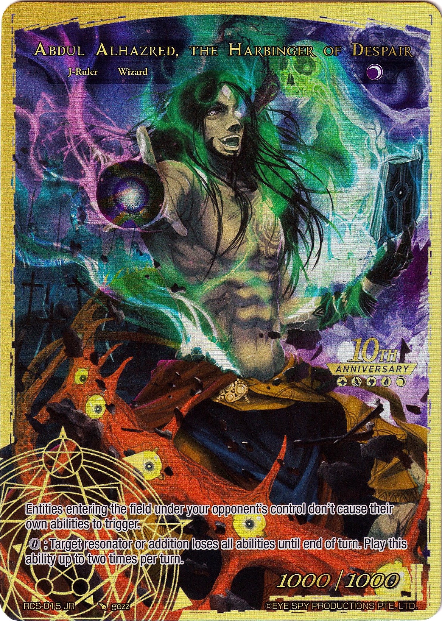 Ebony Prophet // Abdul Alhazred, the Harbinger of Despair (RCS-015 JR) [10th Anniversary: Ruler Collection Set] | Jomio and Rueliete's Cards and Comics
