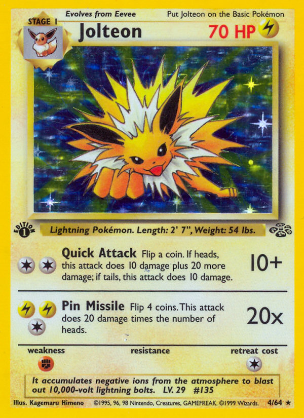 Jolteon (4/64) [Jungle 1st Edition] | Jomio and Rueliete's Cards and Comics