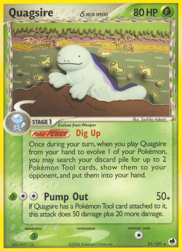 Quagsire (21/101) (Delta Species) [EX: Dragon Frontiers] | Jomio and Rueliete's Cards and Comics