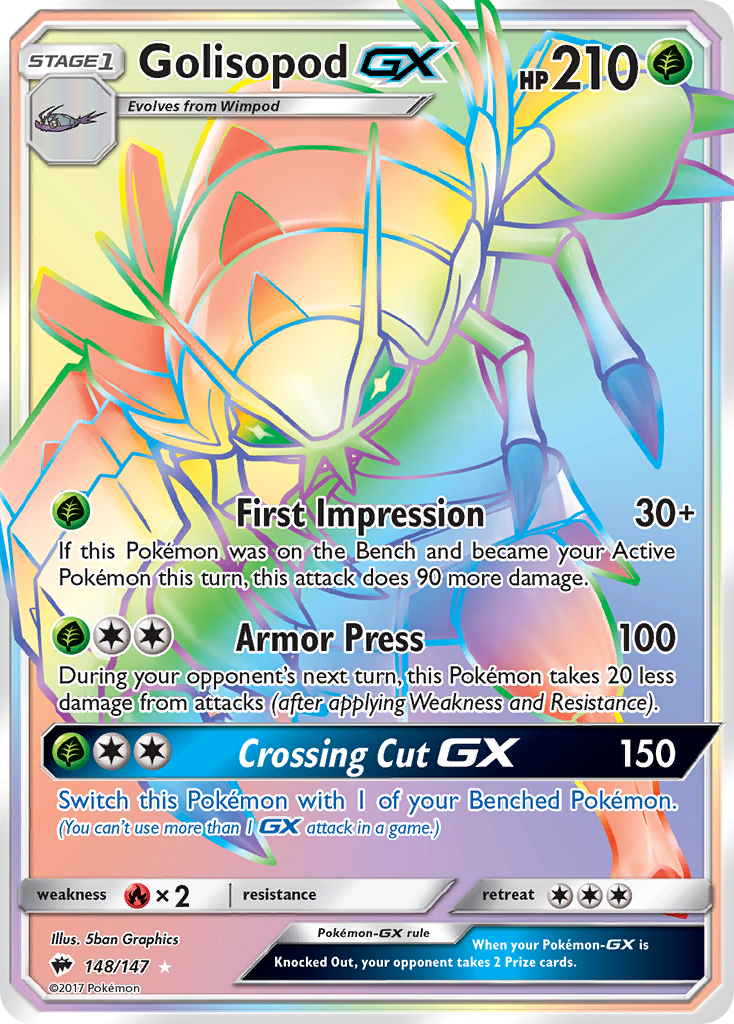 Golisopod GX (148/147) [Sun & Moon: Burning Shadows] | Jomio and Rueliete's Cards and Comics