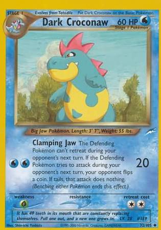 Dark Croconaw (32/105) [Neo Destiny Unlimited] | Jomio and Rueliete's Cards and Comics