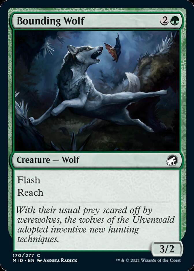 Bounding Wolf [Innistrad: Midnight Hunt] | Jomio and Rueliete's Cards and Comics