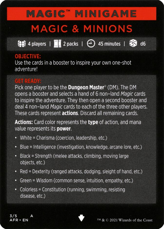 Magic & Minions (Magic Minigame) [Dungeons & Dragons: Adventures in the Forgotten Realms Minigame] | Jomio and Rueliete's Cards and Comics