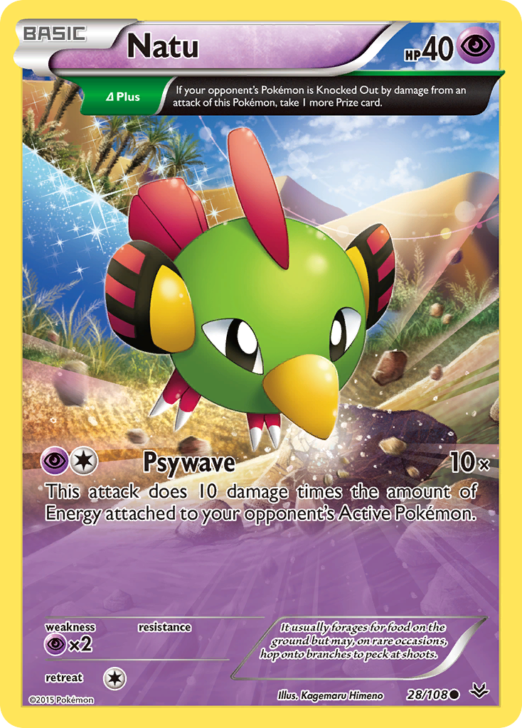Natu (28/108) [XY: Roaring Skies] | Jomio and Rueliete's Cards and Comics