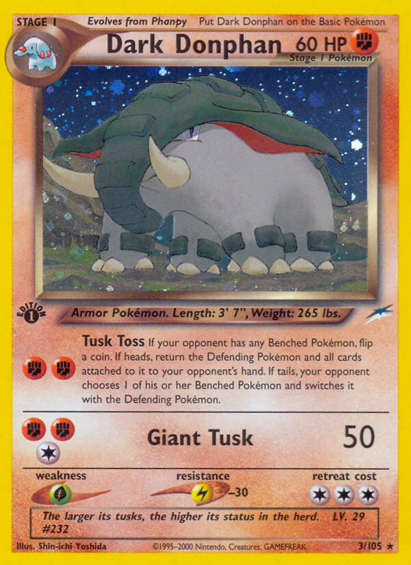 Dark Donphan (3/105) [Neo Destiny 1st Edition] | Jomio and Rueliete's Cards and Comics