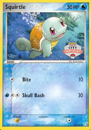 Squirtle (63/100) (City Championship Promo) [EX: Crystal Guardians] | Jomio and Rueliete's Cards and Comics