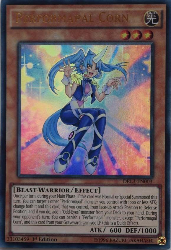 Performapal Corn [DRL3-EN003] Ultra Rare | Jomio and Rueliete's Cards and Comics