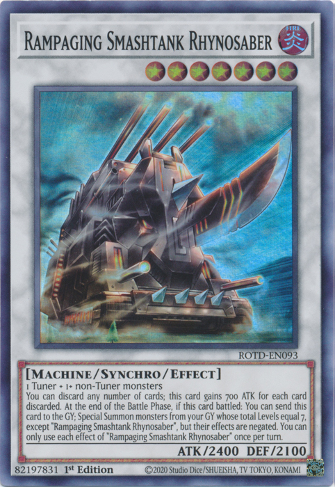 Rampaging Smashtank Rhynosaber [ROTD-EN093] Super Rare | Jomio and Rueliete's Cards and Comics