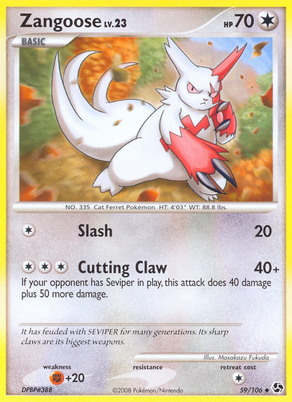 Zangoose (59/106) [Diamond & Pearl: Great Encounters] | Jomio and Rueliete's Cards and Comics