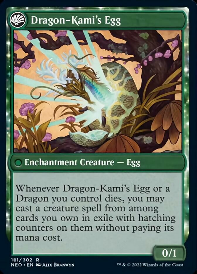 The Dragon-Kami Reborn // Dragon-Kami's Egg [Kamigawa: Neon Dynasty] | Jomio and Rueliete's Cards and Comics