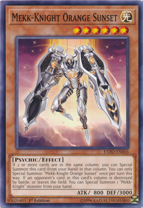 Mekk-Knight Orange Sunset [EXFO-EN016] Common | Jomio and Rueliete's Cards and Comics