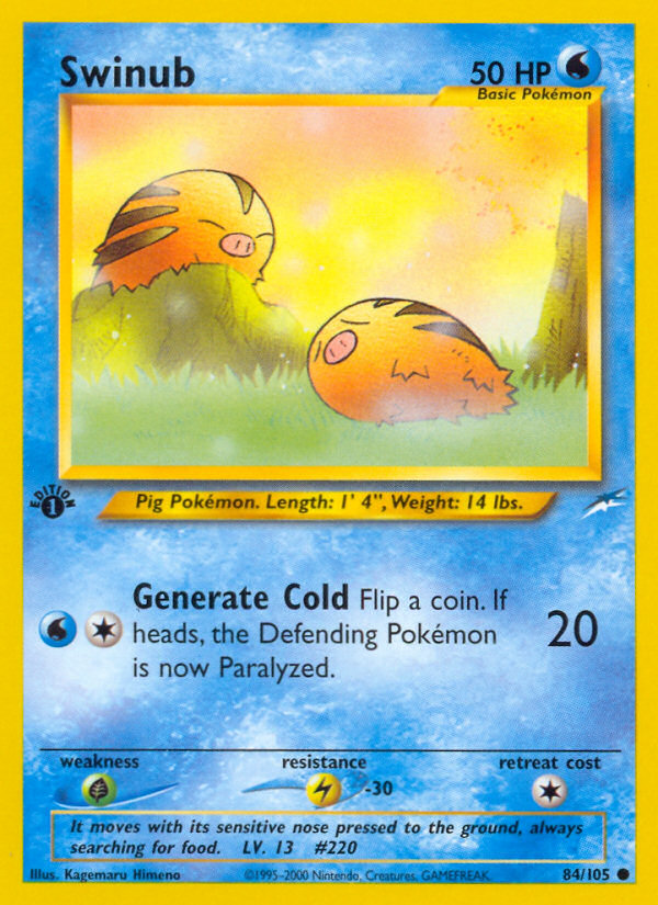 Swinub (84/105) [Neo Destiny 1st Edition] | Jomio and Rueliete's Cards and Comics