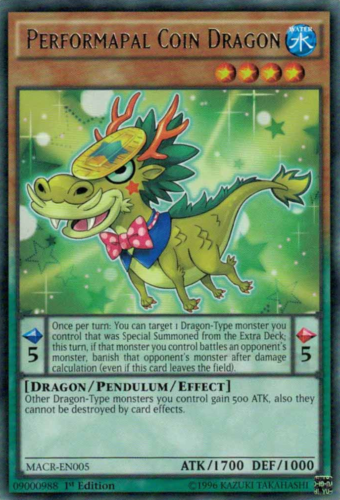 Performapal Coin Dragon [MACR-EN005] Rare | Jomio and Rueliete's Cards and Comics