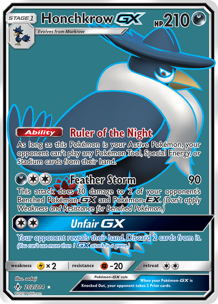 Honchkrow GX (202/214) [Sun & Moon: Unbroken Bonds] | Jomio and Rueliete's Cards and Comics